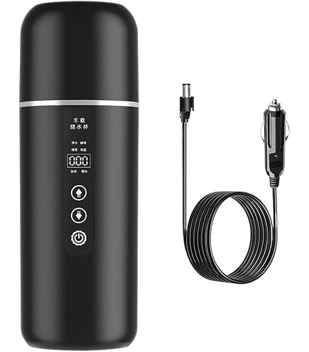 Amazon.co.jp: 車載電気ケトル 12V-24V兼用 500ml 車用湯沸かしケトル 