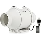 Hon&Guan ダクトファン 100mm 強力 省エネ 静音 【インボイス制度登録店】 ダクト用換気扇 塗装ブース用 家焼肉 中間取付 丸形タイプ 産業用換気扇 (HF-100P)