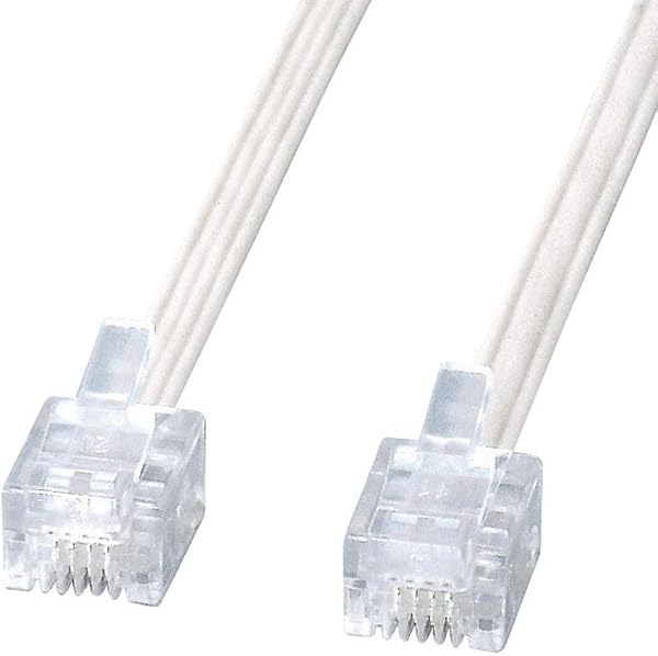 サンワサプライ エコロジー電話ケーブル 白 15m TEL-E4-15N2 - 1
