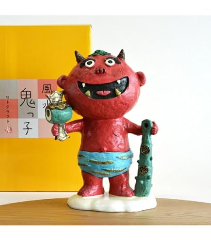 Amazon.co.jp: セトクラフト 赤鬼 立ち 大（約24cm） インテリア 置物 