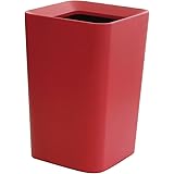 アスベル フタなしゴミ箱 レッド 20.2×20.2×31.8 ルクレール2重構造くず入CV角形