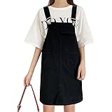 [REHOODN] レディース デニムスカート ミニ丈 サロペットスカート ゆったりオーバーオール シンプル ショートスカート 学生 オールインワン 韓国風 おしゃれ