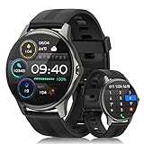 AEAC スマートウォッチ iPhone対応 通話機能付き, 丸形 円型 健康管理 Bluetooth5.2 smart watch, 着信