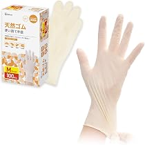 Amazon.co.jp: [アイリスオーヤマ] 天然ゴム手袋 Mサイズ 100枚 