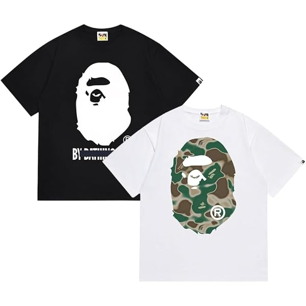 Amazon.co.jp: [WOXJEP] エイプ Tシャツ 迷彩猿の顔ティーシャツ綿100 