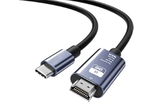 HDMI Type-C to HDMI ケーブル 2m【4K@60Hz HDR対応 音声同期】USB CタイプC HDMI変換ケーブル スマホとテレビをつなぐケーブル iPhone 17 Pro Max iPhone17 Pro 17/16/15/MacBook/iPad//スマホType c 3.1接口/ノートPC対応 ゲーム/会議/プレゼン用 高耐久 プラグアンドプレイ