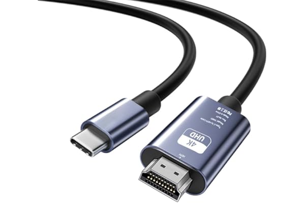 HDMI Type-C to HDMI ケーブル 2m【4K@60Hz HDR対応 音声同期】USB CタイプC HDMI変換ケーブル スマホとテレビをつなぐケーブル iPhone 17 Pro Max iPhone17 Pro 17/16/15/MacBook/iPad//スマホType c 3.1接口/ノートPC対応 ゲーム/会議/プレゼン用 高耐久 プラグアンドプレイ