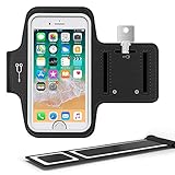 ランニングアームバンド スポーツ スマホ アームバンド 【指紋&顔識別OK!】 タッチOK 防汗 軽量 小物収納 調節可能 男女兼用 鍵入り