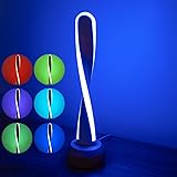 LED Bedside Table Lamp for Bedroom,Modern RGB Color Changing Nightstand Lamp,Creative Bed Side Desk Lamp,5-Level Dimmable Bri