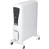 デロンギ(DeLonghi)ユニカルド オイルヒーター 幅広X字型フィン ピュアホワイト×ブラック [10~13畳用] RHJ65L0915