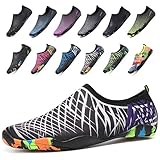 Sixspace マリンシューズ ウォーターシューズ シュノーケリング アクアシューズ ビーチサンダル 男女兼用 水陸両用 白 26.5cm