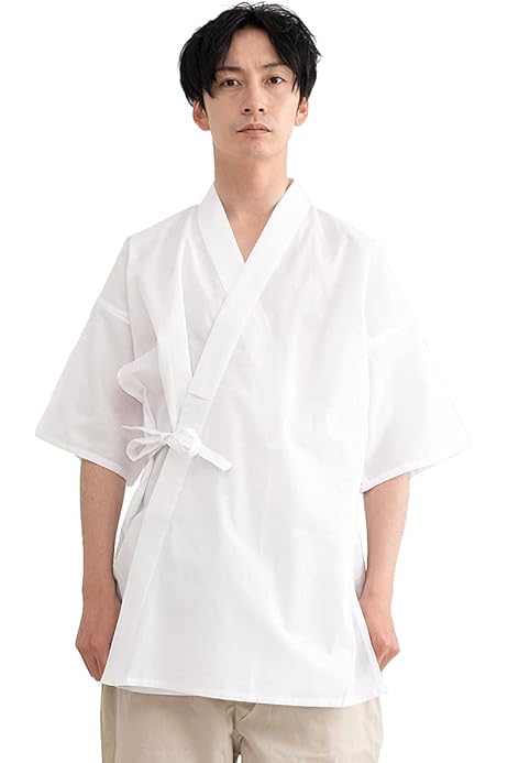 Amazon | [さらさ] Tシャツ半襦袢 選べる衿色 紳士用 綿 肌着 半袖 S 