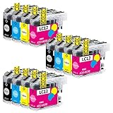 ブラザー用 LC12 (LC17)互換インクカートリッジ LC12-4PK互換インク LC12インク (LC12BK/LC12C/LC12M/ LC12Y) 4色セットx3 全計12本セット B12 /B17インクカートリッジ 大容量/残量表示/個別包装