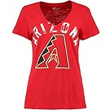 Arizona Diamondbacksレッドレディース丸めThe Bases vネックTシャツXS