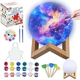 描ける 動物ランプ お絵描きキット 絵の具セット 工作キット DIY 手作りキット 間接照明 ナイトライト メイキングトイ 男の子 女の子 お誕生日 入学 お祭り クリスマス ハロウィーン プレゼント ギフト (月ランプ)
