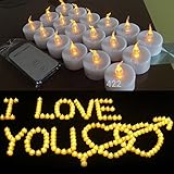 backto20s Flameless LED Tealight Candles withリモートコントロール、180 – パック