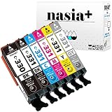 【nasia+】 キヤノン用 BCI-330 (BK/ブラック) BCI-331 (BK/C/M/Y/GY) 【6色セット】 互換 インク カートリッジ 純正と併用OK [QR(Web)説明書] BCI-331+330/6MP BCI-330BK BCI-331BK BCI-331C BCI-331M BCI-331Y BCI-331GY 【nasia+(ナシアプラス)製品/Hyper互換】