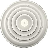 Speedi-Grille SG-RCR 08 8-Inch Round White Ceiling Air Vent Register with Fixed Cone Diffuser and Bo