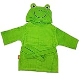 Hooyi 乳児のカエルのバスローブの純綿のバスタオルのマントの赤ちゃんの帽子の入浴タオル (青, 0-12month)