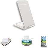 [SK-CinDa] ワイヤレス充電器 ＜ 2 in 1 ＞ 最大15W出力 Qi認証 iPhone/AirPods Pro/Apple watch/Galaxy/Xperia 対応 充電スタンド 置くだけ充電 (ホワイト)