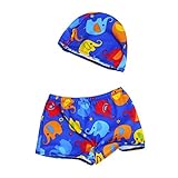 子供水着セット、sacow 2pcsベビー男の子ストレッチビーチ水着水泳トランクスショーツ+帽子セット 120