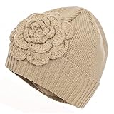 (トレスパス) Trespass キッズ・子供用 Binky お花つき ニット帽 ビーニー ニットキャップ 冬 防寒 女の子 (5/7歳) (サンディー)
