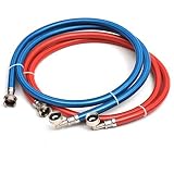洗濯マシンステンレススチールBraided 90度エルボ供給ラインホース – 6 ftバーストProof ( 2パック)追加のレッドとブルーカラーCoded PVC層の断熱材と追加され保護 – Hip