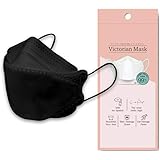 【5枚入り】マスク Victorian Mask (ヴィクトリアンマスク) [正規品] [テレビで多数紹介の注目マスク/メガネが曇りにくい/口紅が付きにくい] ブラック 不織布 不織布マスク 個別包装