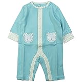 《H29年春物》(日本製) Pample Mousse(パンプルムース) ミニドビー接結動物ワッペン付きカバーオール 60cm /MI NO.DP-71507