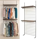 突っ張り式ラダーハンガー 幅約93cm ブレザータイプ ブラウン NJ-0093