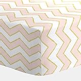 Carousel Designs Pale Pink and Gold Chevron Crib Sheet by Carousel Designs