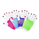 Adorox Assorted指なし歌姫フィッシュネットネオンカラー手首手袋コスチューム