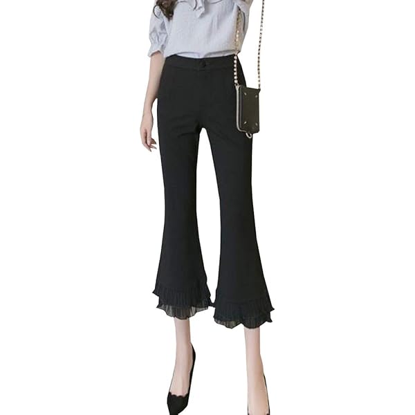 Amazon | [ドゥウェイ] レディース 七分丈 ワイドパンツ ストレート 夏