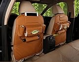2パック車Backseat Organizer PUレザーwithキックマットオートシートバックプロテクター、ストレージポケットBackseat子キックガードシートカバーマルチポケット付き旅行ストレー
