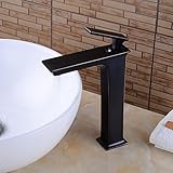 Wovier Oil Rubbed Bronze Waterfall Bathroom Sink Faucet,Single Handle Single Hole Vessel Lavatory Fa