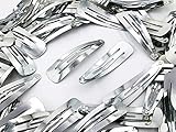 パッチンピン 50個 シルバー ヘアクリップ パーツ アクセサリー 金具 （AP0807）