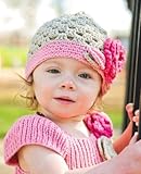 ラッフルバッツ クロシェ付きコットンニット帽子 ベージュ Ella Grace 12-24M