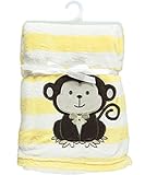 Snugly Baby Monkey Love Ultra Soft Plush Blanket (Yellow) by Snugly Baby