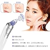 RAINLAX 毛穴吸引器 美顔器 毛穴クリーン フェイスケア 黒ずみ吸出し 角質ケア たるみ改善　しわ減少 美肌 ディープクレンジング 自宅エステ可能 ４ヘッド付属 (ホワイト)