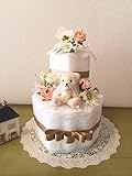 おむつケーキ　2段　　White Angel　出産祝い　結婚祝い　Baby gift (はじめての肌へのいちばんMサイズ)