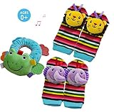 Yoovi動物ベビーキッズWrist Rattle &足ファインダーセットRattle Teether Elephant