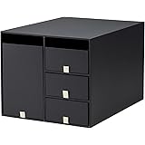 PLUS(プラス) 小物入れ 収納ボックス リビングポスト ブラック Lサイズ LP-304YL 85-133