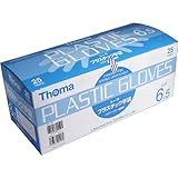 ポリ塩化ビニル製 手袋 素手感覚で使える 話題の トーマ　プラスチック手袋　パウダーフリー滅菌済　２５双入　サイズ６．５【1個セット】