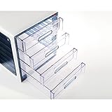 Lux Multi 半透明 ファイル キャビネット 4 引き出し キャビネット 収納 Cabinet Organizer キャビネット 引き出し File Cabinet 4 Drawers 10004
