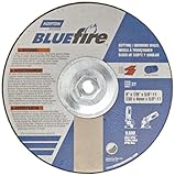 Norton Blue Fire Plus Depressed Center Abrasive Wheel, Type 27, Zirconia Alumina, 5/8-11 Hub, 9 Diam