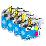ブラザー用 LC12（LC17) LC12C(LC17C) 互換インクカートリッジ シアン 大容量 4本セット LC12/17-4PK 対応機種:MFC-J6910CDW / MFC-J6710CDW / MFC-J6510DW / MFC-J5910CDW / MFC-J960DN / MFC-J960DWN / MFC-J955DNなど