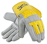 Galeton 2112-L Tiger Cat Premium Leather Palm Gloves, Safety Cuff, Large, Yellow (Pack of 12) [並行輸入品