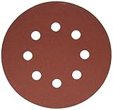 Bosch SR5R242 Random Orbit Sander Hook and Loop 8 Hole Disc 5-Inch 240 Grit Sand Paper, Red, 25-Pack