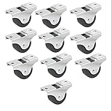 uxcell キャスター 車輪 プレート式 シングル 25mm直径 10個入り