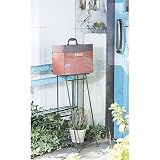 paseo バッグ型スチールポスト (01-07OR) 横型 鍵付 レッド 高さ102cm
